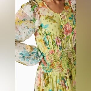 Hemant & Nandita Floral Mini Dress Long Sleeve